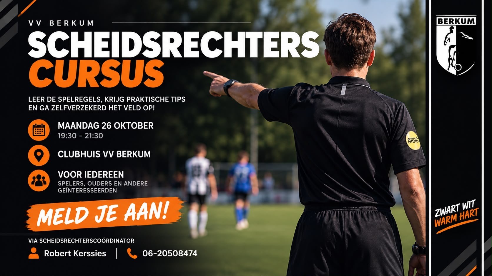 Scheidsrechterscursus bij VV Berkum: fluit jij binnenkort mee?