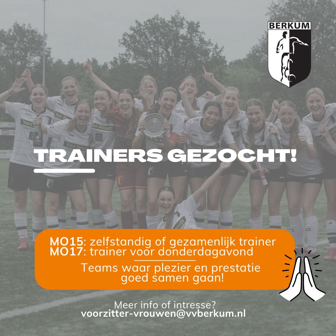 Trainers gezocht voor MO15 & MO17!