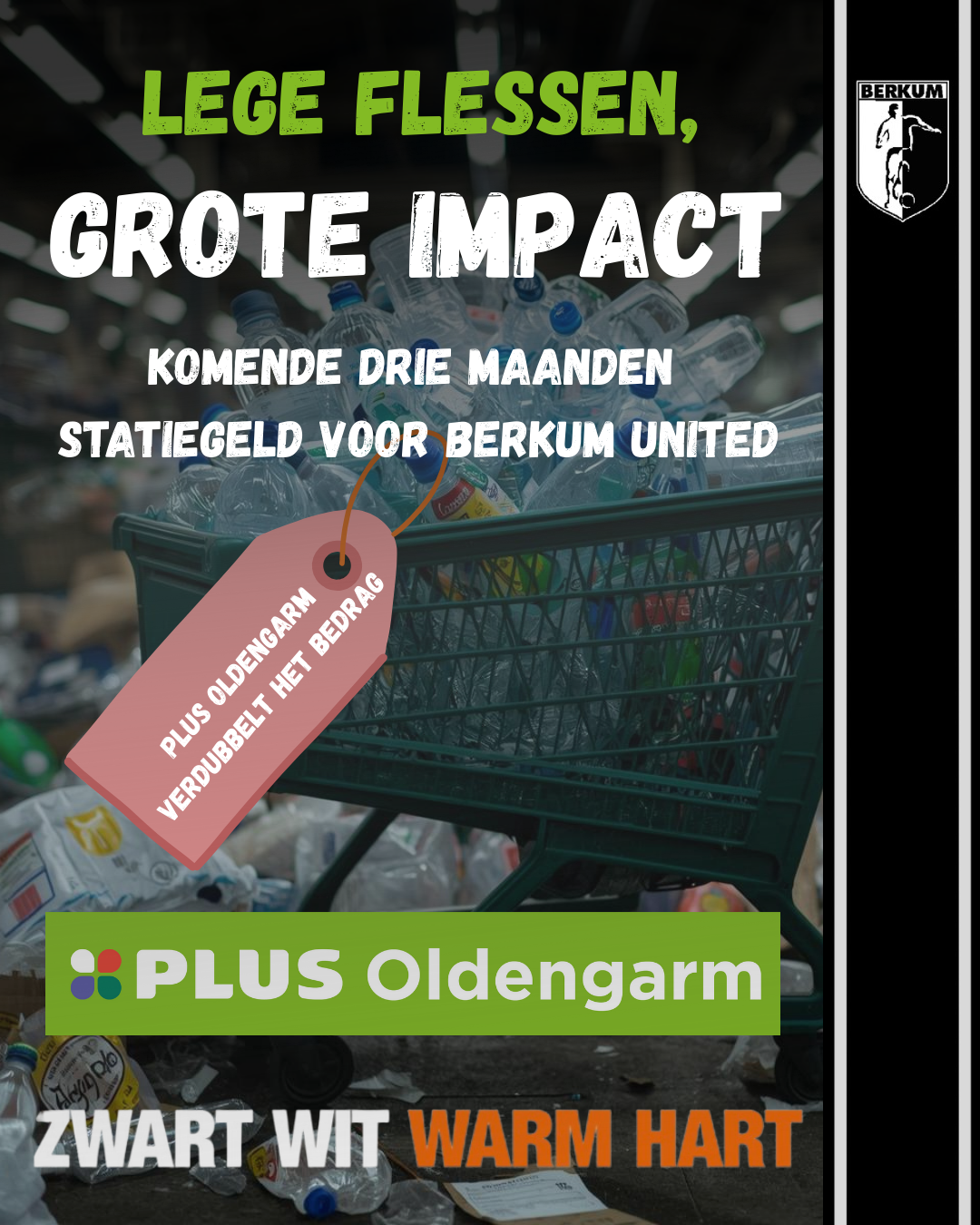 PLUS Oldengarm steunt Berkum United met flessenactie